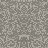 Papier peint baroque Profhome 305453-GU papier peint intissé légèrement texturé de style baroque gris argent mat 5,22 m2