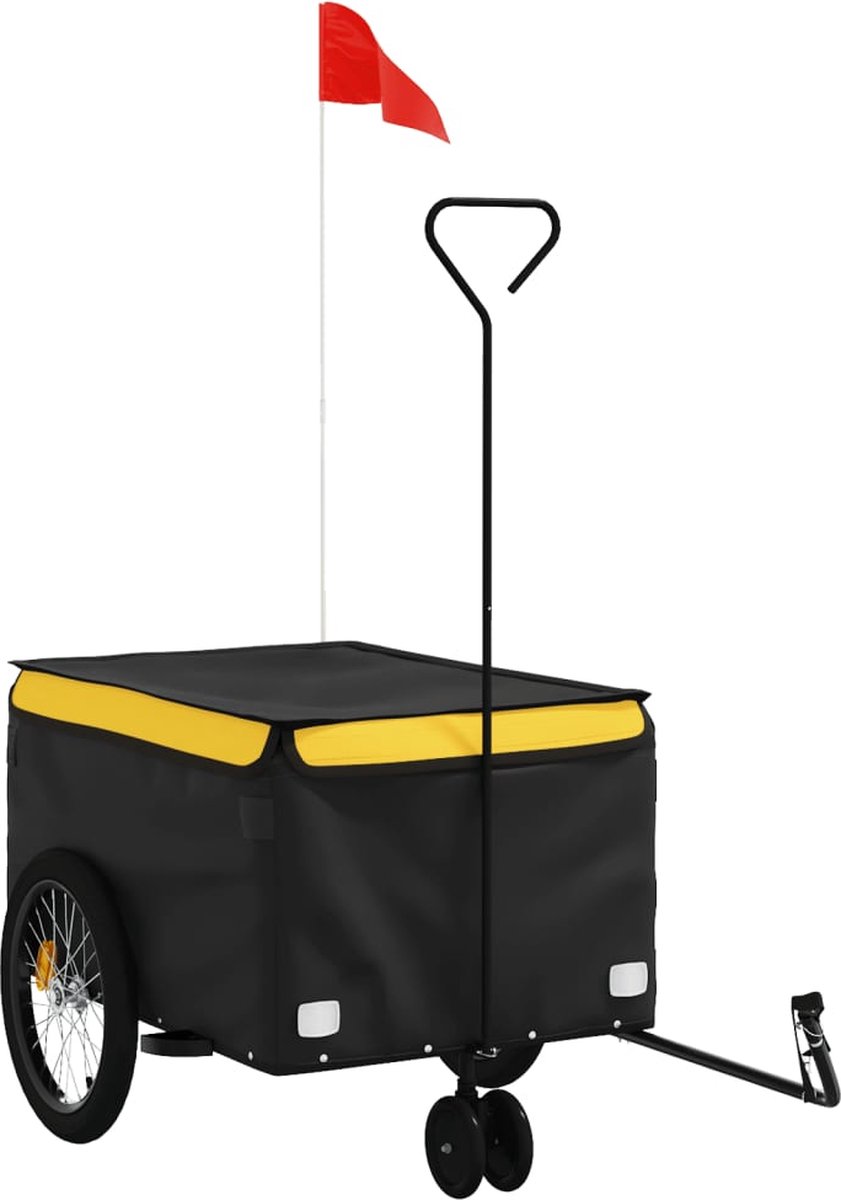 vidaXL-Fietstrailer-30-kg-ijzer-zwart-en-geel