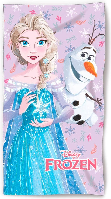 Frozen strandlaken - 140 x 70 cm. - Elsa en Olaf badhanddoek - sneldrogend