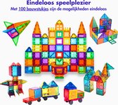 Magnetisch Speelgoed - Magnetic Tiles Speelgoed - Kinderspeelgoed - Magnetische Tegels - Constructie Speelgoed - Montessori Speelgoed - 3 tot 8 Jaar - Jongens en Meisjes Speelgoed - 100 Stuks - Best Verkocht Bouwspeelgoed