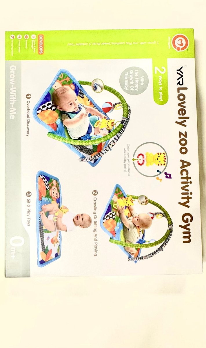 YAR Babysoundz - Babygym - speelkleed - speelkleed met boog - 3-in-1 Gym met muziek en lichtjes -76x46cm — afbeelding 2