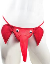 BamBella® - Caleçon Homme - Taille Unique - surprise amusante pour la Saint-Valentin pour les couples string éléphant Rouge