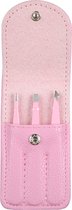 Beauty Tools - Pincet set van 3 met wenkbrauw-, splinter- & combinatiepincet - Baby Roze