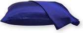 Silky Care® Luxe Blauwe Satijnen Kussensloop - 100% Moerbei Zijde - 22 Momme - 60x70 cm - Met Ritssluiting - Voor Zijdezachte Huid & Haar
