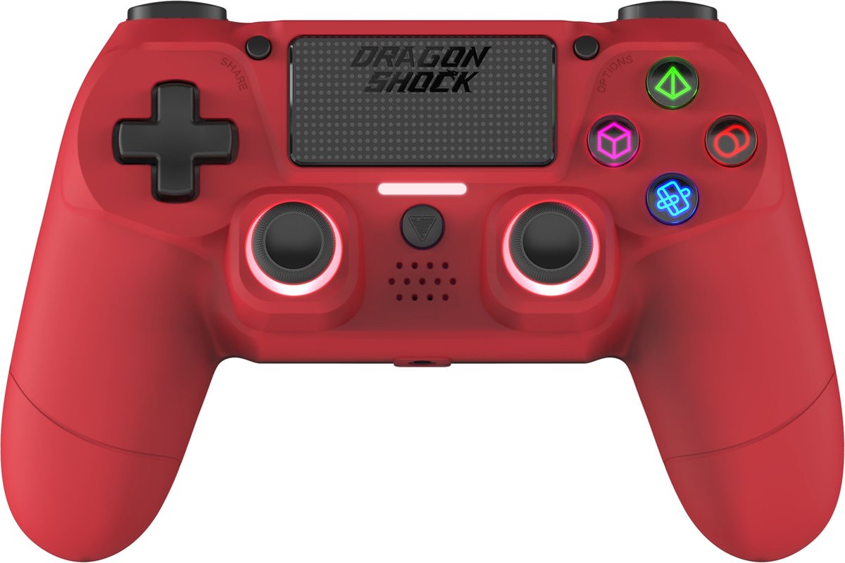 DragonShock - MIZAR BT - Draadloze Controller Rood - Geschikt voor PS4 PC en Mobile