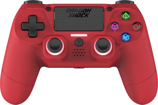 DragonShock - MIZAR BT - Draadloze Controller Rood - Geschikt voor PS4, PC en Mobile