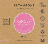 Ginger Organic - Tampons - 18 stuks - Mini - 100% biologisch katoen - Cottonlock system - Natuurlijke materialen