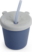 Haakaa Jolly Hippo Siliconen Sippy Cup | Drinkbeker | Snack beker | Blauw | Food Grade Siliconen