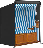Beschermhoes voor strandstoel, winterbestendig, van 600D Oxford-weefsel, 135 x 105 x 175/140 cm, winddicht, afdekking met ritssluiting, scheurvast en uv-bestendig, waterdicht, zwart