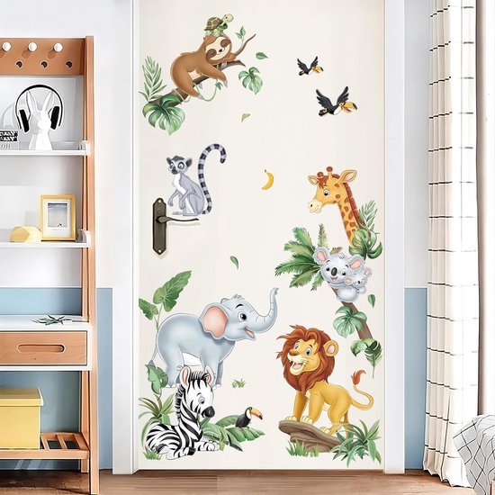 Kinderfeestje uitnodiging jungle leeuw olifant