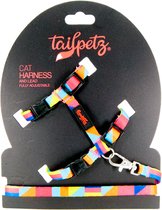 Tailpetz | Cat Harness & Lead -Spirit| Kattentuigje en lijn - One Size Fully Adjustable - Set voor Katten - Kattenharnas - Kattentuig - Kat - Harnas - collar - tuig