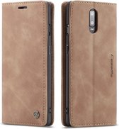 CaseMe Book Case - Geschikt voor OnePlus 7 Hoesje - Bruin