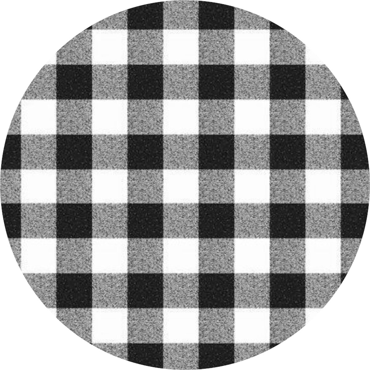 Raved Rond Tafelzeil - 140 cm ø - Boerenruit Zwart - PVC - Afwasbaar