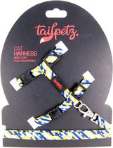 Tailpetz | Cat Harness & Lead -Cut| Kattentuigje en lijn - One Size Fully Adjustable - Set voor Katten - Kattenharnas - Kattentuig - Kat - Harnas - collar - tuig