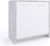 Gratyfied - Badkamer kastje onder wastafel - Wastafel onderkast met uitsparing - Wastafel onderkast met uitsparing - ‎60 x 58 x 33 cm - 10,51 kg - Grijs