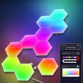 APO Electronics® - Hexagon LED Verlichting - 10 Stuks - Geschikt voor App bediening met Tuya - Gaming Verlichting - RGB & IC LED Panelen - Wandlamp Met Afstandsbediening