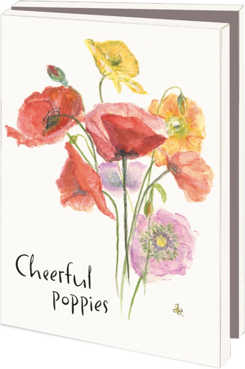Notecards 10 stuks met envelop cheerful poppies - janny van den broek 10x15 cm