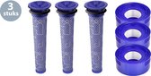 Ensemble de filtres HEPA lavables ForDig (3 pièces) - Pré et post-filtre de haute qualité - Geschikt voor Dyson V7 / V8