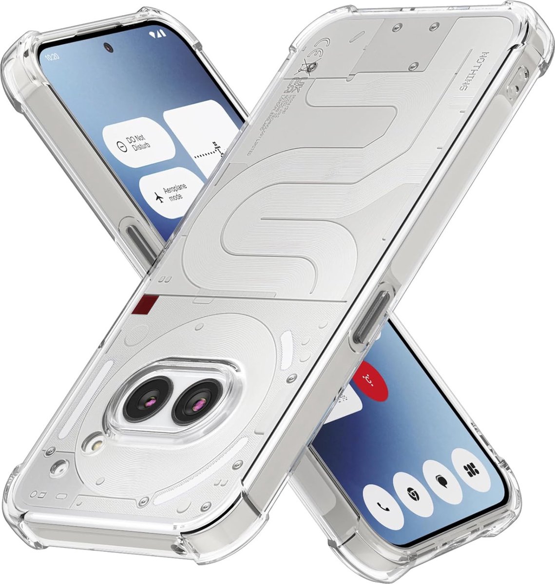 Hoesje voor Nothing Phone 2A backcover Shockproof siliconen Transparant