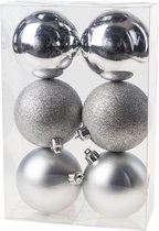Boules de Noël Cosy & Trendy Ø 8 cm - Argent assorti - Set-6