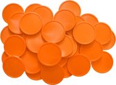 CombiCraft blanco biologisch afbreekbare consumptiemunten oranje met diameter van 29mm - gemaakt van aardappelzetmeel - verpakking 100 stuks