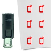 CombiCraft Stempel Smartphone 10mm rond - Rode inkt