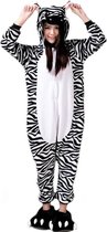 Zebra onesie maat 146/152 - Dieren – Verkleedkleren - kinderen - jongens - meisjes - Huispak