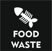 CombiCraft Bordje Afval Food Waste Only met visgraat - 10x10 cm