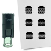 CombiCraft Stempel Dubbele Hamburger 10mm rond - zwarte inkt