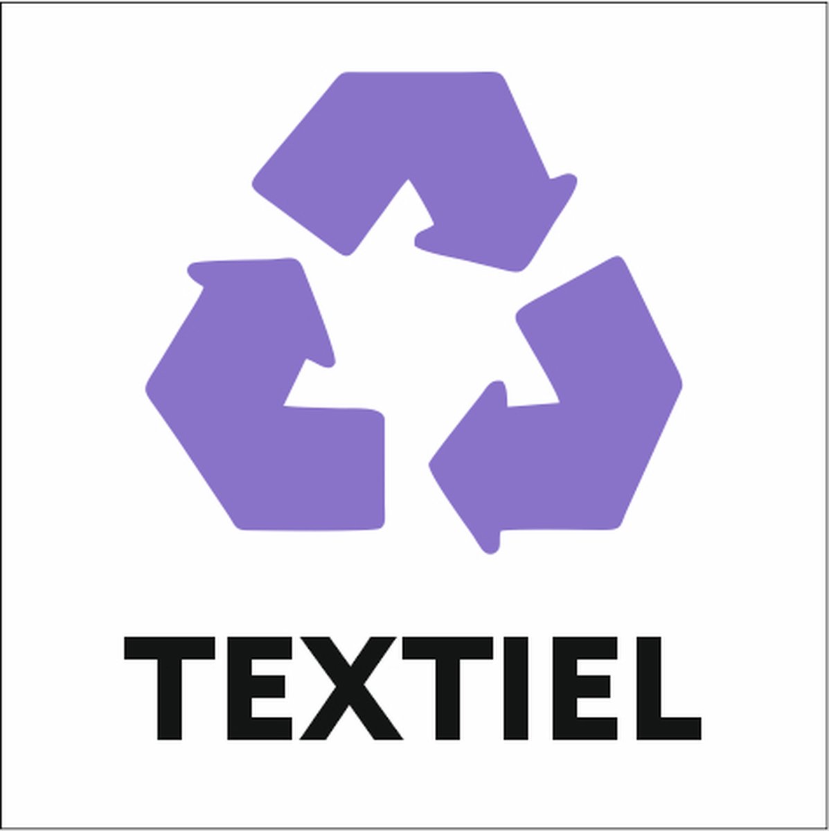 CombiCraft Bordje Afval Recycle Textiel - 10x10 cm