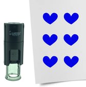 CombiCraft Stempel Hartje 10mm rond - blauwe inkt