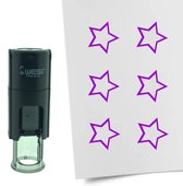 CombiCraft Stempel Open Ster 10mm rond - paarse inkt