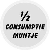 CombiCraft 1/2 consumptie munten bedrukt Ø23mm - Wit - 100 stuks