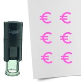 CombiCraft Stempel Euro teken 10mm rond - roze inkt