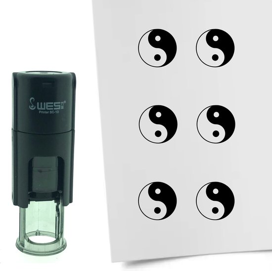 CombiCraft Tampon Yin Yang 10mm rond - Encre noire