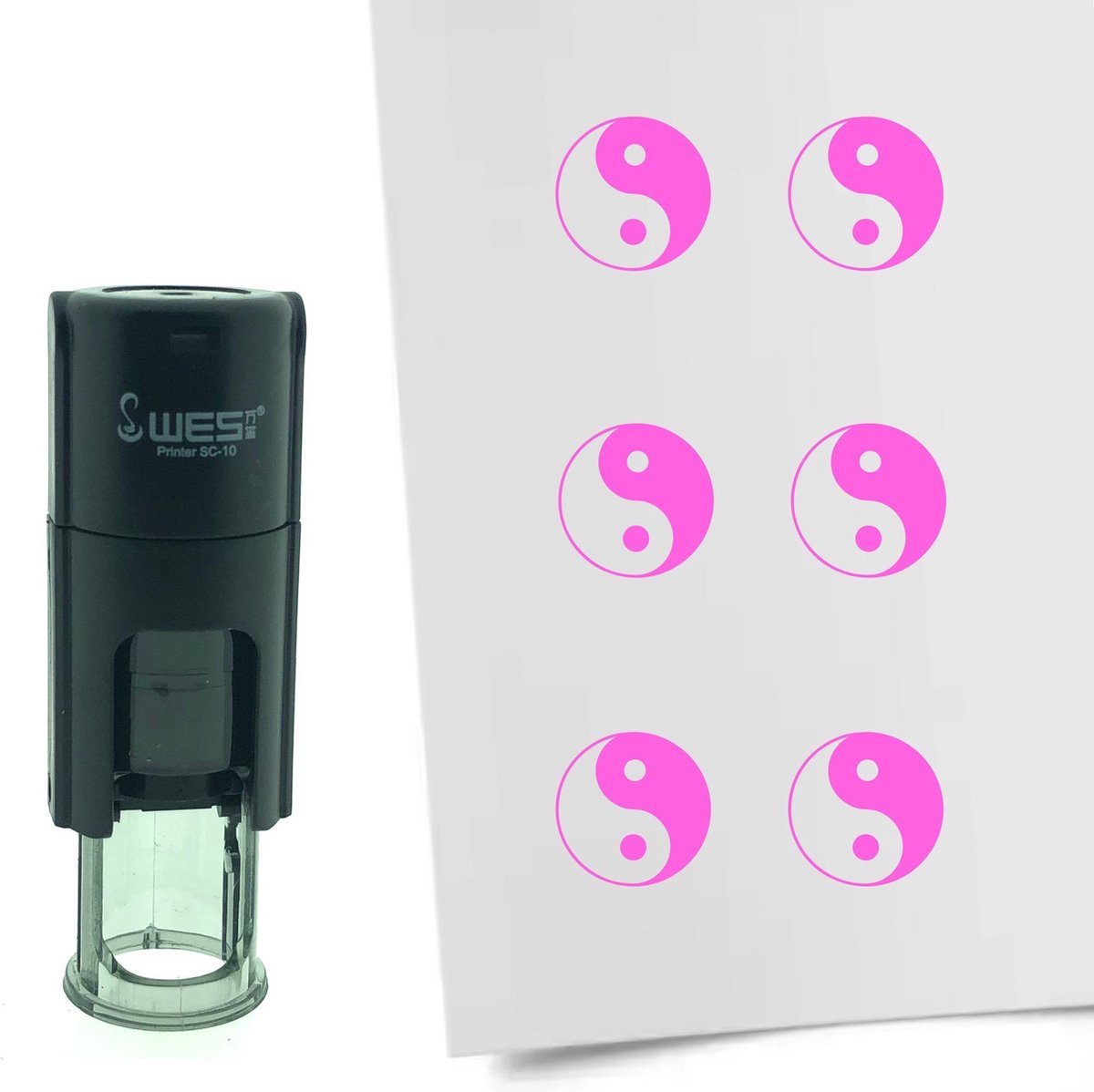 CombiCraft Stempel Yin Yang 10mm rond Roze inkt