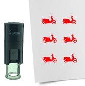 CombiCraft Stempel Scooter 10mm rond - rode inkt