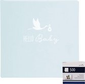 GOLDBUCH - Fotoalbum Hello Baby - 25x25 cm - Blauw + GRATIS 500 Zelfklevende Fotostickers
