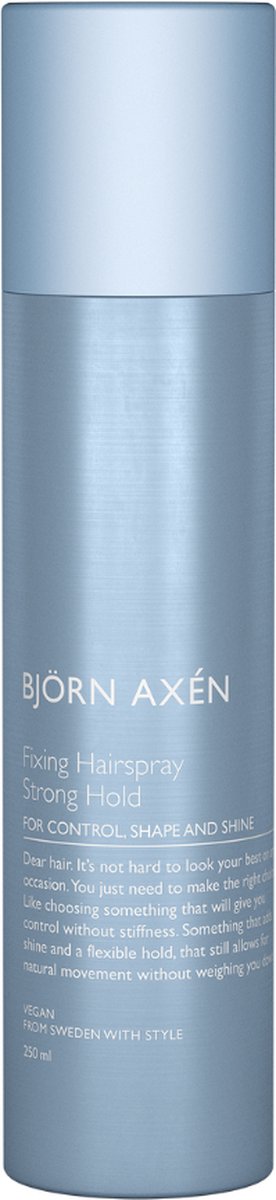 Björn Axén Fixing Hairspray Strong Hold 250ml – Langdurige Fixatie, Anti-Pluis & Glans - Professionele Haarlak Voor Stevige Hold - Vegan - Voor Alle Haartypes - Ideaal Voor Gestylede Looks Die De Hele Dag Blijven Zitten