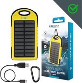Forever - Powerbank Op Zonneenergie - Solar - Waterdicht - Oplader - 2x USB - Zonnepaneel - Zaklamp