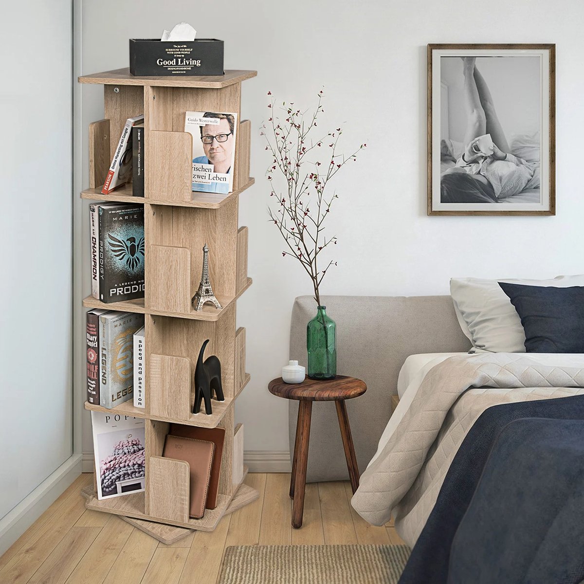 Draaibare Boekenkast voor Huis & Inrichting