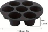 Airfryer Siliconen Cupcake bakvorm - 15CM - Zwart