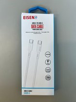 Eisenz USB-C Kabel - USB-C Datakabel - Power Bank Kabel - 30 cm - Wit