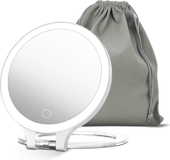 IKAAR Dubbelzijdige 1X/3X Vergrootspiegel - Wandgemonteerde draaibare badkamerspiegel 16,69 cm met zuignap - verstelbare ronde ijdelheid voor scheren en make-up