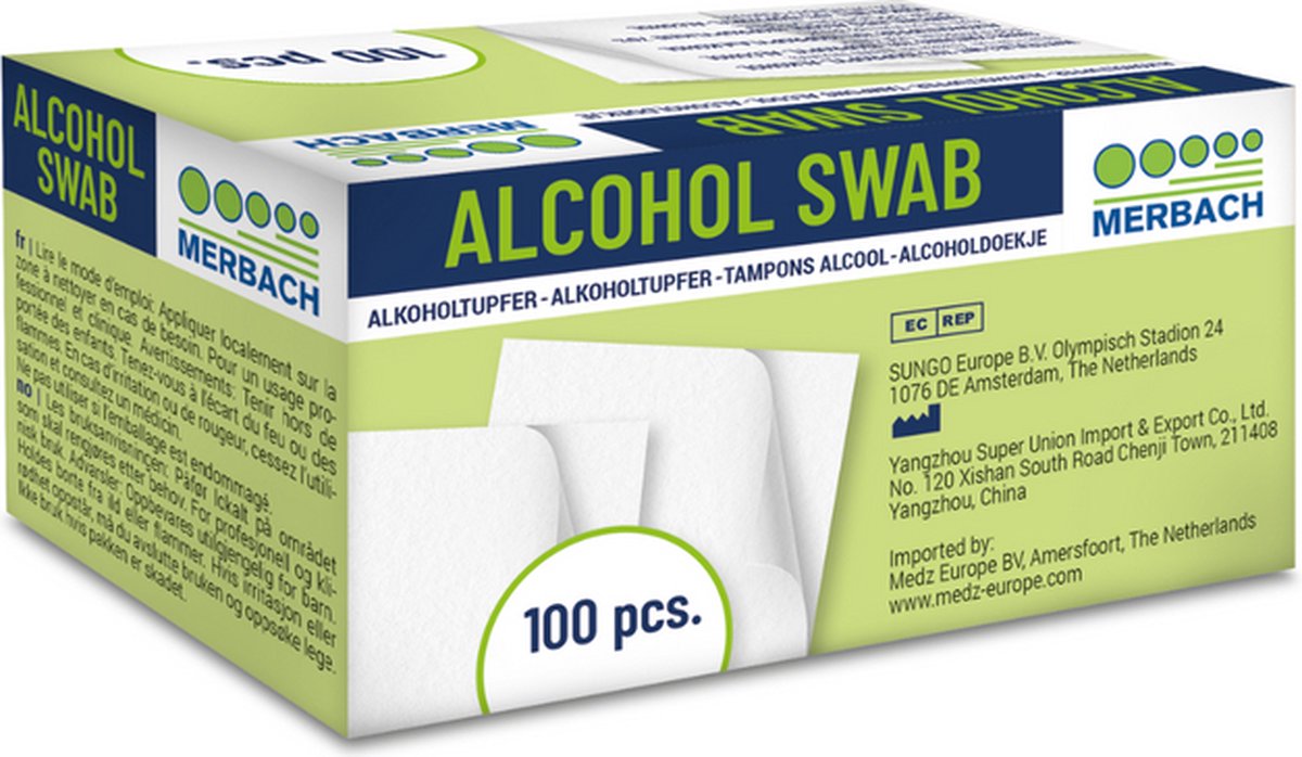 Goedkoopste Merbach Alcoholdoekjes 65x30mm- 7 x 100 stuks voordeelverpakking