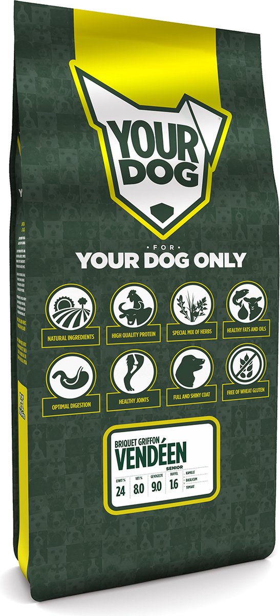 Yourdog Yourdog Briquet griffon vendéen Rasspecifiek Senior Hondenvoer 12kg | Hondenbrokken