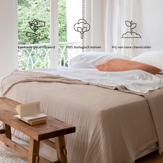 Superior Katoenen Sprei, salie, King