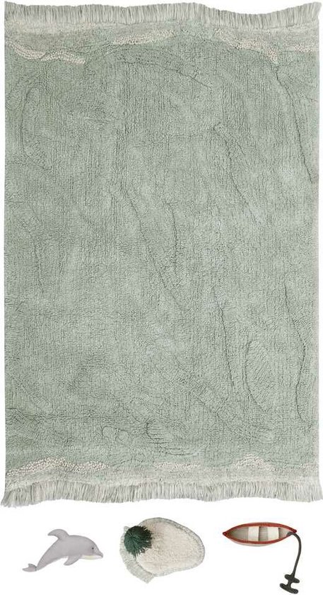 Lorena Canals Tapis lavable en coton - vagues - 90x130cm