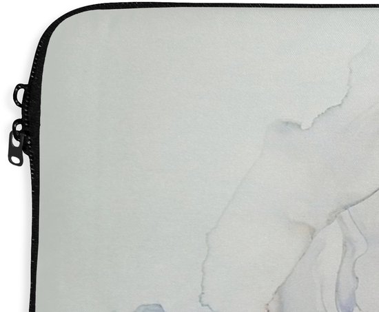 Housse pour ordinateur portable - Housse pour ordinateur portable - Blauw - Or - Imprimé marbré - Ordinateur portable - Natuursteen - Abstrait - 17 pouces