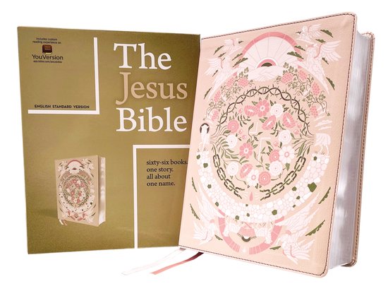 The Jesus Bible Artist Edition, ESV, Leathersoft, Peach Flor ... - cover